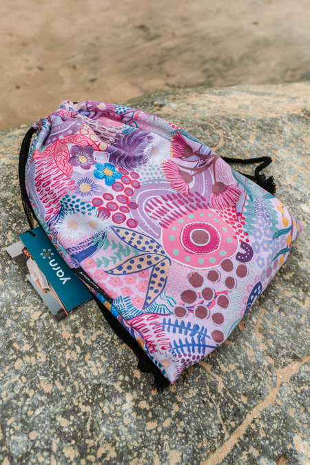 Flowers Along The River Beach Poncho