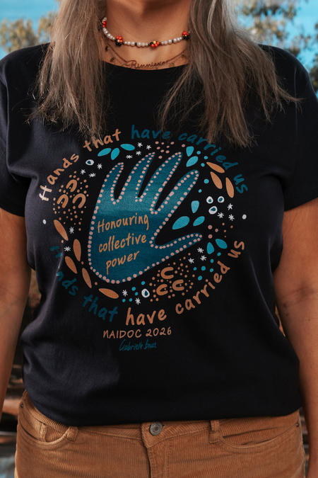 Hands That Have Carried Us NAIDOC Week 2026 Navy Cotton Everday Women's T-Shirt