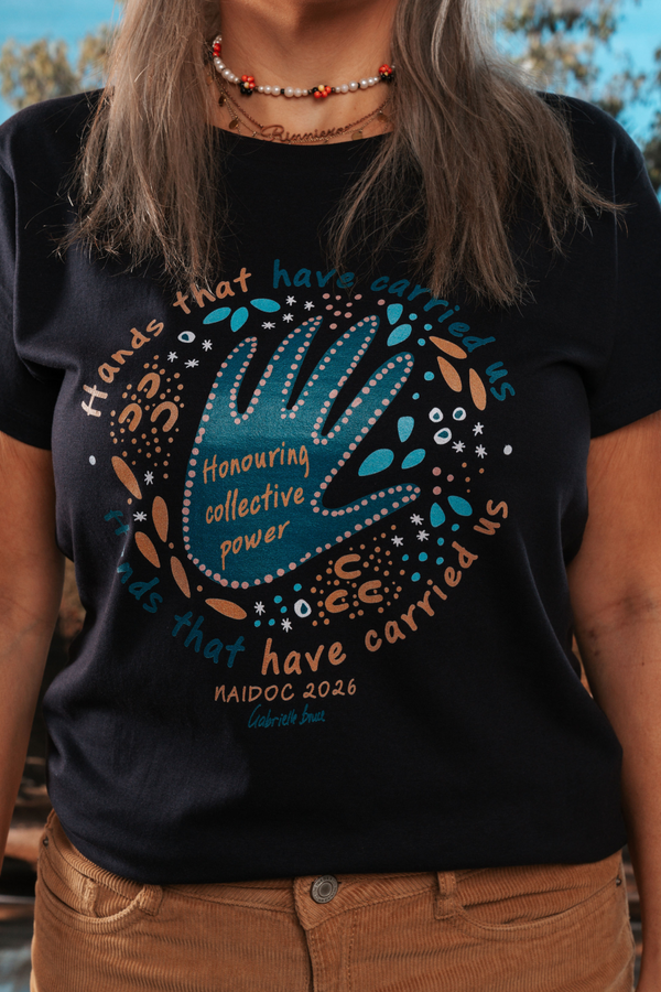 Hands That Have Carried Us NAIDOC Week 2026 Navy Cotton Everday Women's T-Shirt