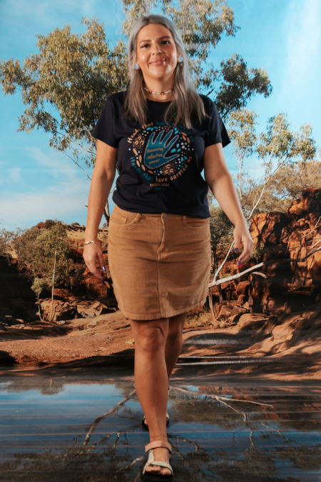 Hands That Have Carried Us NAIDOC Week 2026 Navy Cotton Everday Women's T-Shirt