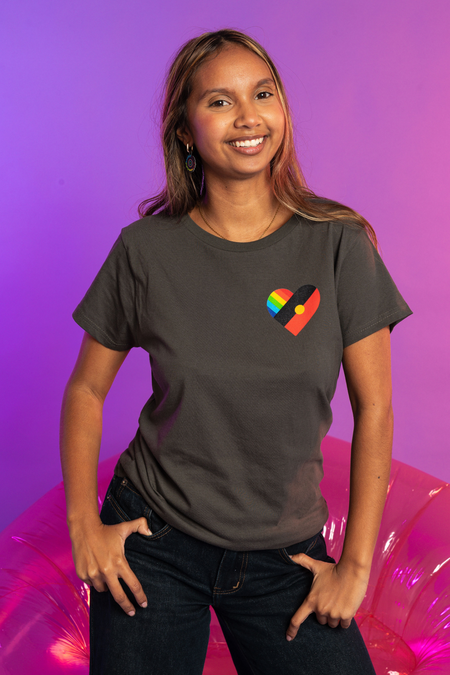 Pride Heart Charcoal Cotton Everyday Women's T-Shirt