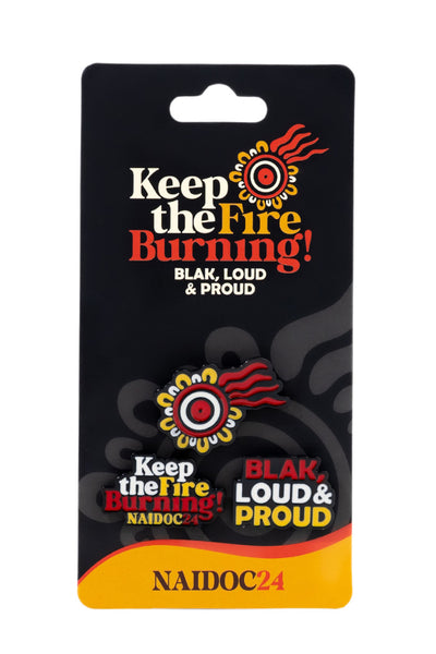 Keep The Fire Burning! NAIDOC 2024 Lapel Pin (3 Pack)
