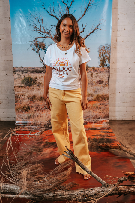 Core NAIDOC Week 2026 Pink and White Cotton Everyday Women's T-Shirt
