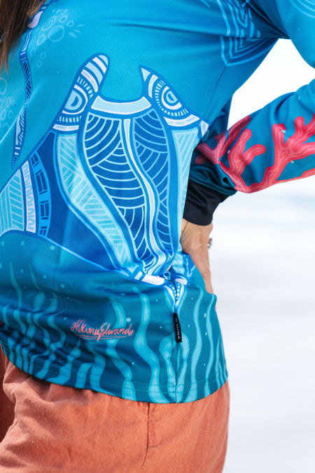 Stingray Journey UPF50+ Women's Fitted Long Sleeve Polo Shirt