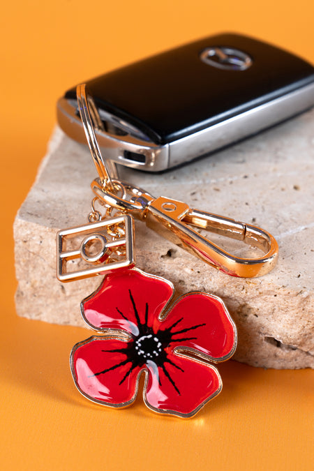 Red Poppy Keyring