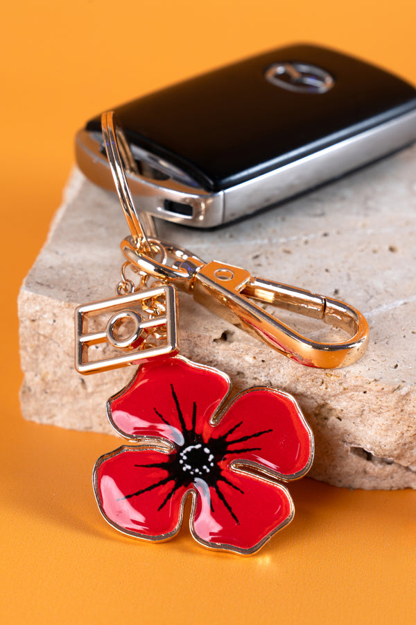 Red Poppy Keyring