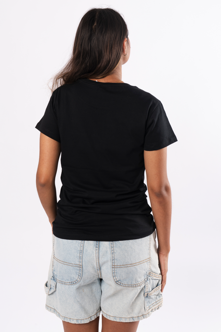 Here Always Forever Black Cotton Crew Neck Women's T-Shirt