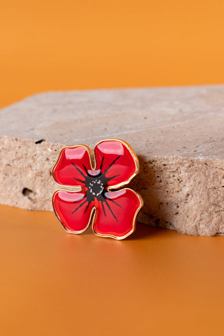 Red Poppy ANZAC Lapel Pin