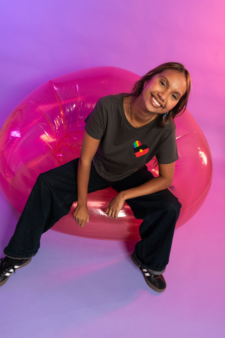 Pride Heart Charcoal Cotton Everyday Women's T-Shirt
