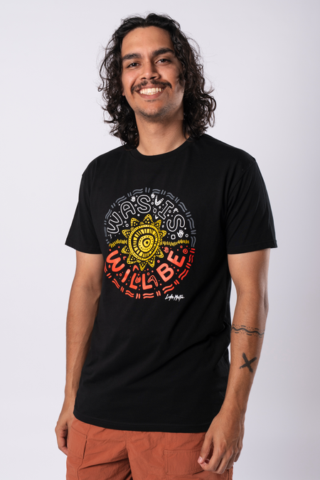 Was, Is, Will Be Black Cotton Crew Neck Unisex T-Shirt