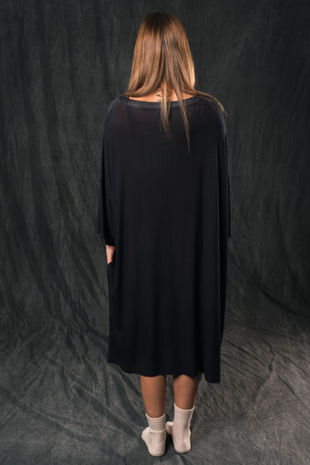 Sacred Women's Way Ribbon (Black) Bamboo Oversized Sleep Tee