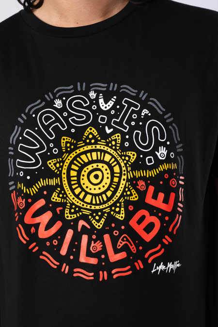 Was, Is, Will Be Black Cotton Crew Neck Unisex T-Shirt