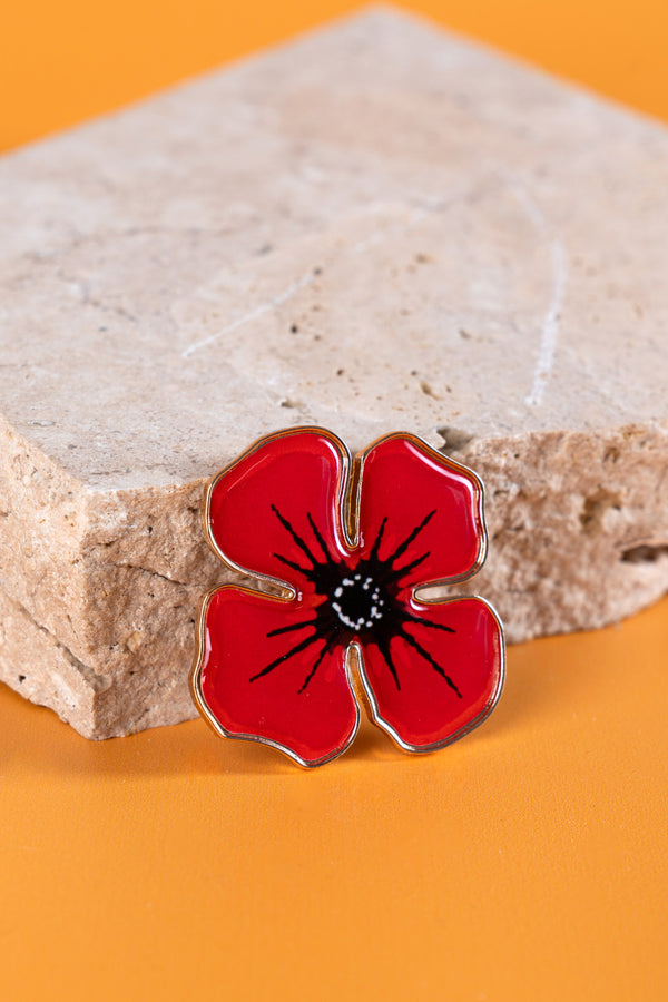 Red Poppy ANZAC Lapel Pin