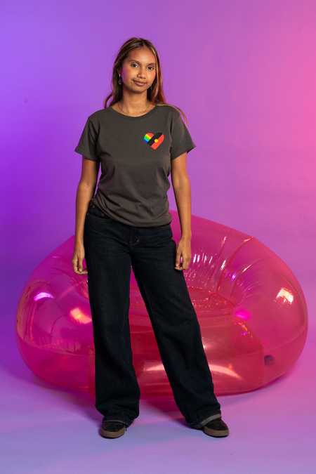 Pride Heart Charcoal Cotton Everyday Women's T-Shirt