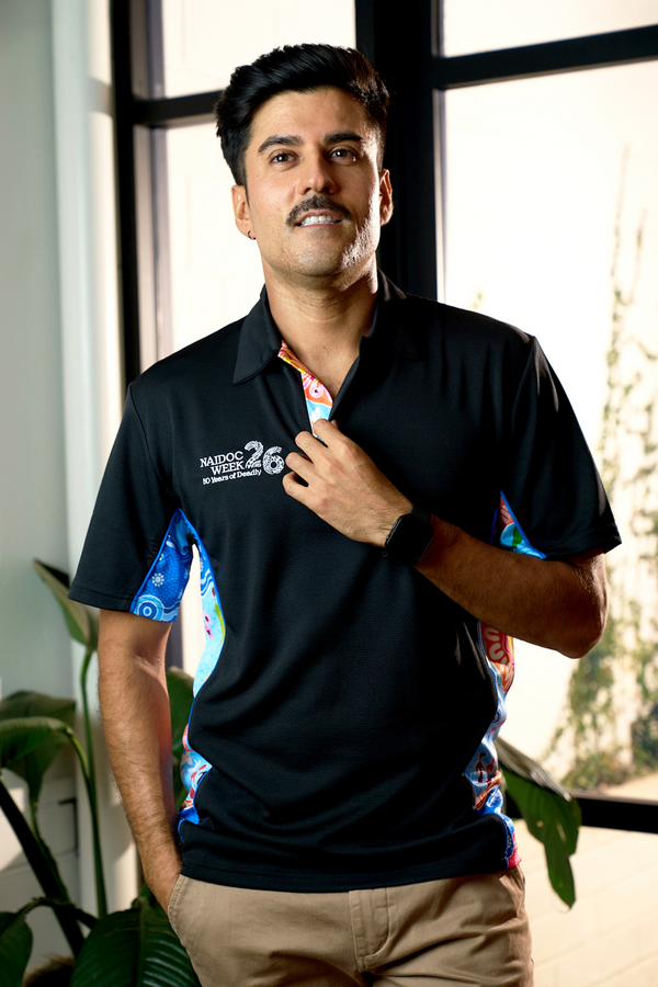 Built On Strong Shoulders NAIDOC 2026 Bamboo (Simpson) Unisex Polo Shirt