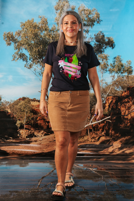 Spiritual Connection To Land NAIDOC Week 2026 Navy Cotton Everyday Women's T-Shirt