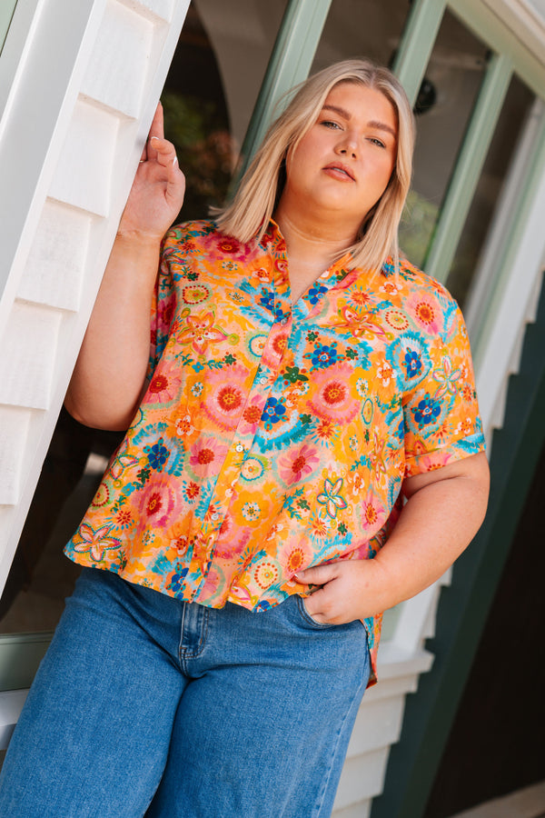 Seeds Of Spirit 100% Linen Short Sleeve Relaxed Women's Shirt