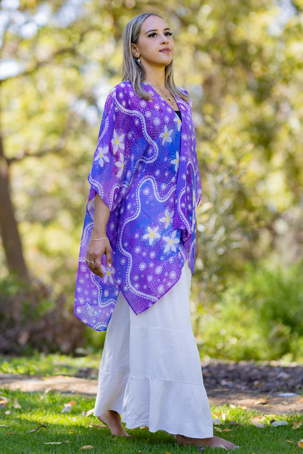 Lemon Myrtle Flowers Chiffon Shawl