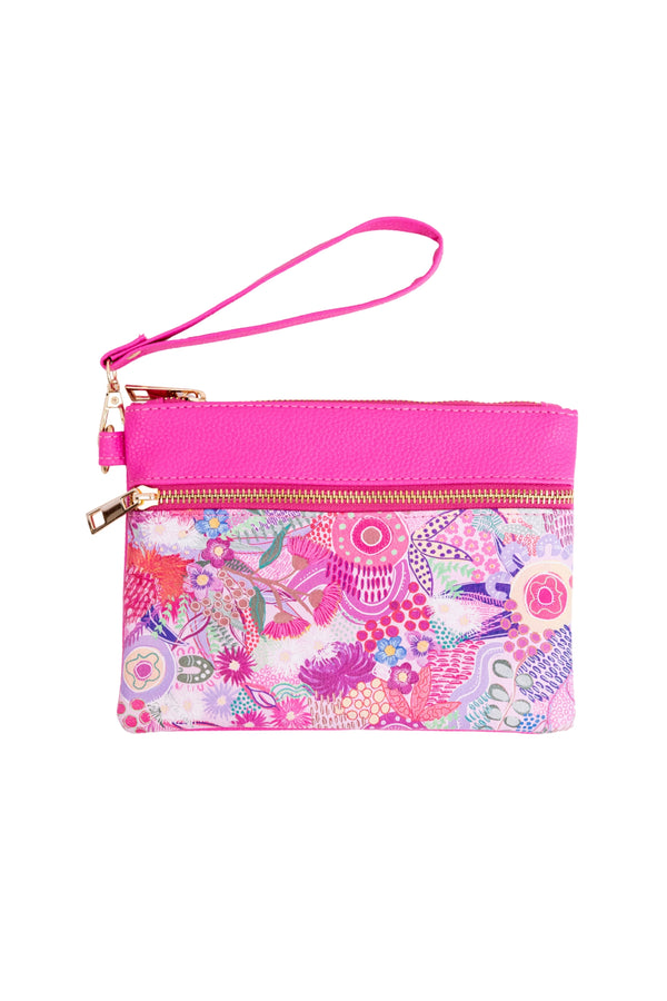 Flowers Along The River Zip Panel Purse