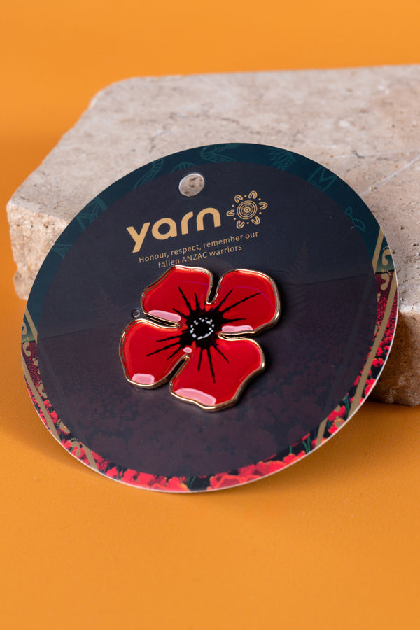 Red Poppy ANZAC Lapel Pin