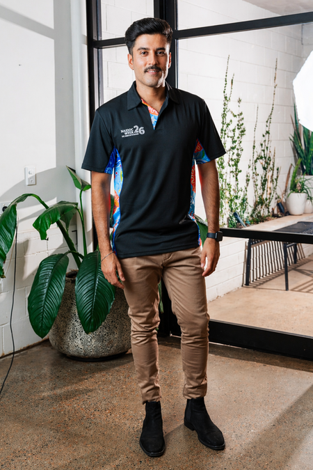 (Bulk) Built On Strong Shoulders NAIDOC 2026 Bamboo (Simpson) Unisex Polo Shirt