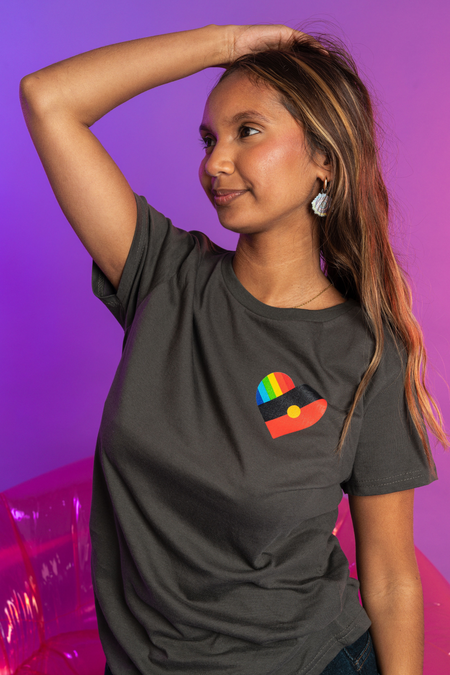 Pride Heart Charcoal Cotton Everyday Women's T-Shirt