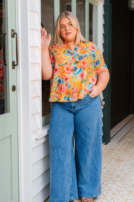 Seeds Of Spirit 100% Linen Short Sleeve Relaxed Women's Shirt