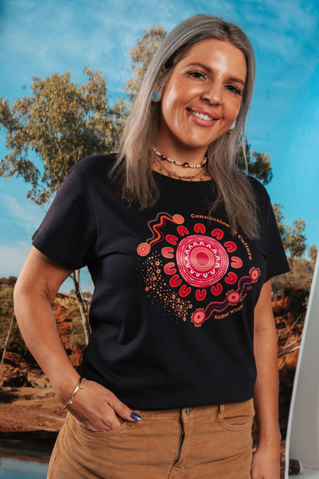 Connection To Culture NAIDOC Week 2026 Navy Cotton Crew Neck Women's T-Shirt