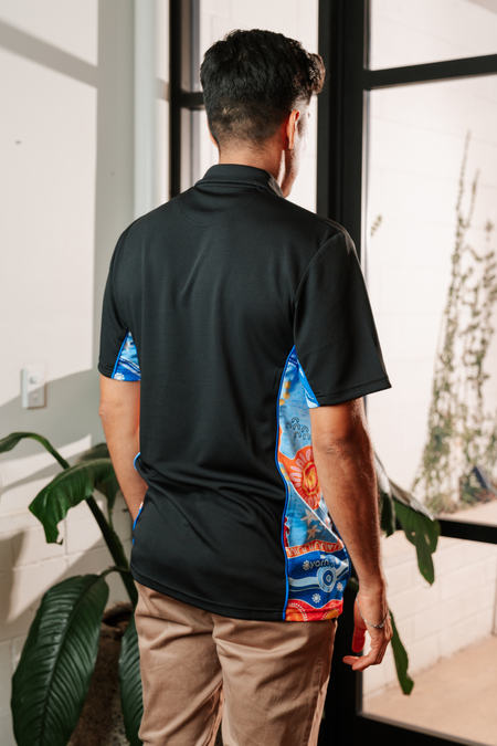 (Bulk) Built On Strong Shoulders NAIDOC 2026 Bamboo (Simpson) Unisex Polo Shirt