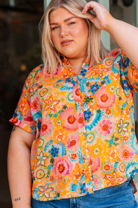 Seeds Of Spirit 100% Linen Short Sleeve Relaxed Women's Shirt