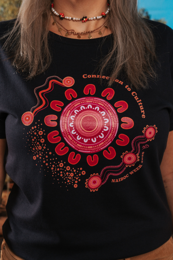Connection To Culture NAIDOC Week 2026 Navy Cotton Crew Neck Women's T-Shirt