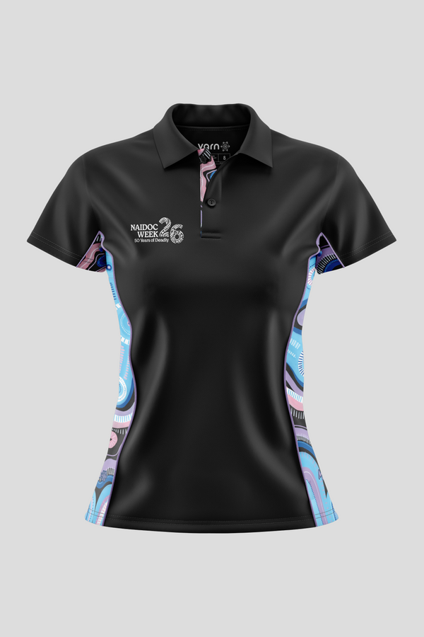 50 Shades Of Deadly NAIDOC 2026 Bamboo (Simpson) Women's Fitted Polo Shirt