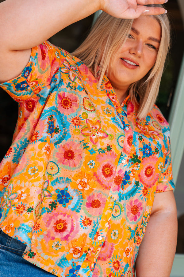 Seeds Of Spirit 100% Linen Short Sleeve Relaxed Women's Shirt