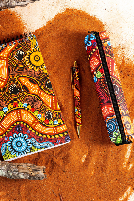 Gadi NAIDOC 2026 Small Rectangular Pencil Case with Steel Pen