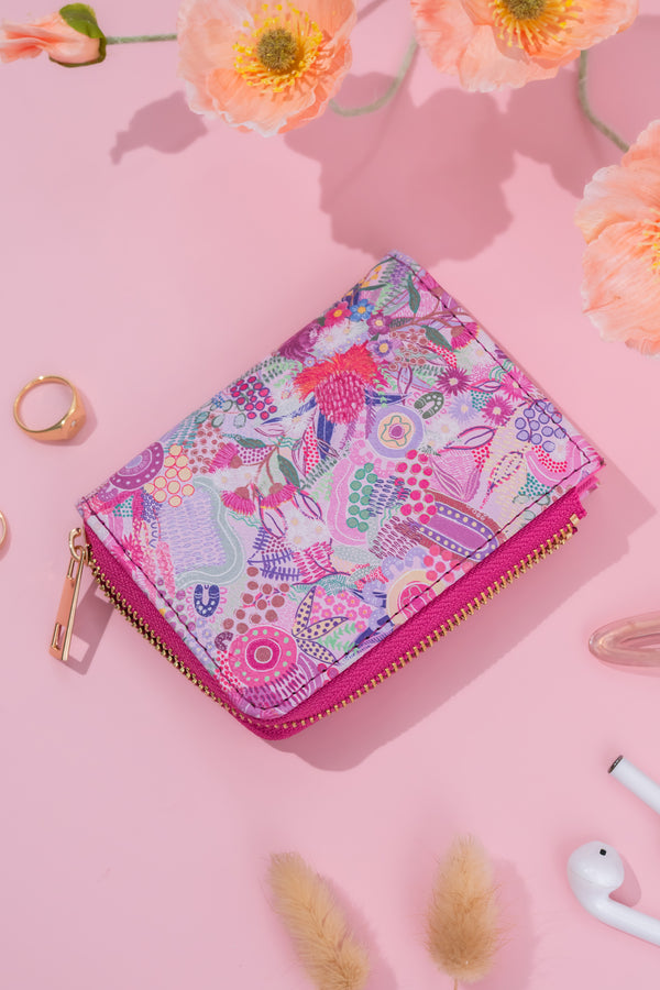 Flowers Along The River Zipper Wallet