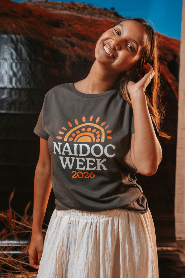 (Bulk) Core NAIDOC Week 2026 Charcoal Cotton Everyday Women's T-Shirt