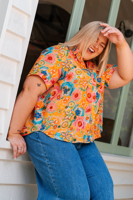 Seeds Of Spirit 100% Linen Short Sleeve Relaxed Women's Shirt