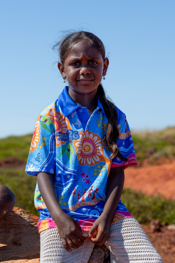 Built On Strong Shoulders NAIDOC 2026 Kids Polo Shirt