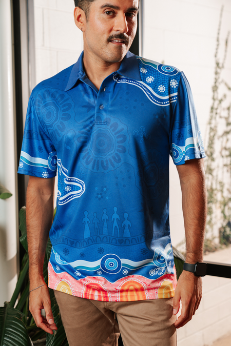 (Bulk) Built On Strong Shoulders Essence NAIDOC 2026 Unisex Polo Shirt