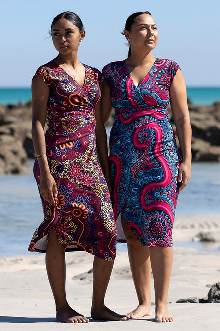 Ngabaan V Neck Women's Midi Dress