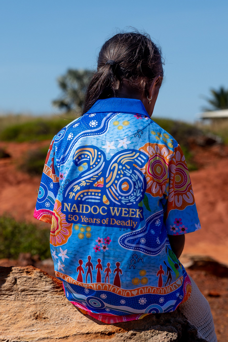 Built On Strong Shoulders NAIDOC 2026 Kids Polo Shirt