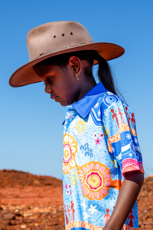 Built On Strong Shoulders NAIDOC 2026 Kids Polo Shirt