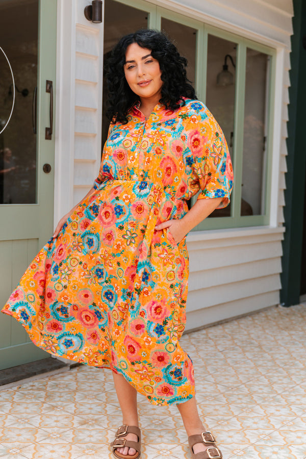 Seeds Of Spirit 100% Rayon Shirt Dress