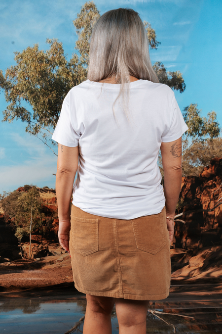 Movement That Never Rests NAIDOC Week 2026 White Cotton Crew Neck Women's T-Shirt