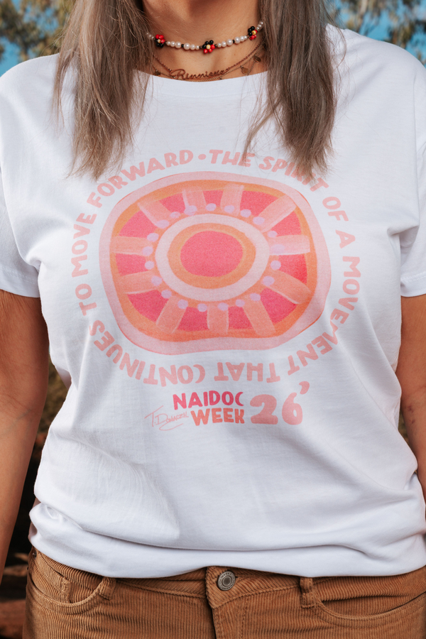 Spirit Of A Movement NAIDOC Week 2026 White Cotton Everyday Women's T-Shirt