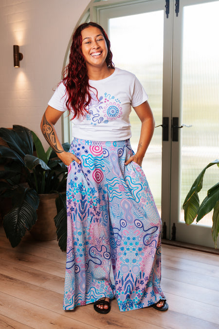 Mother Nature 100% Rayon Wide Leg Pants