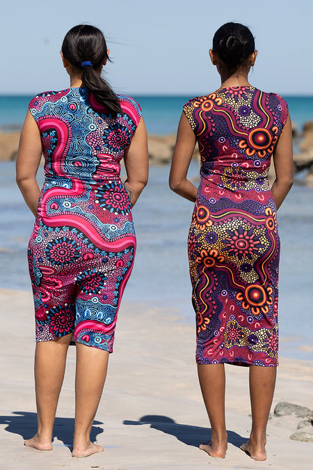 Ngabaan V Neck Women's Midi Dress