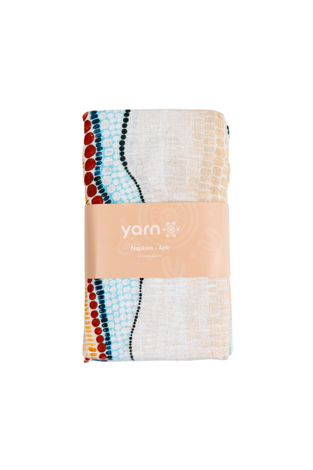 Garra-Goon (Ocean) Linen Blend Napkin (4 Pack)