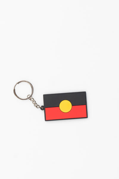 "Raise The Flag" Aboriginal Flag Rubber Keyring