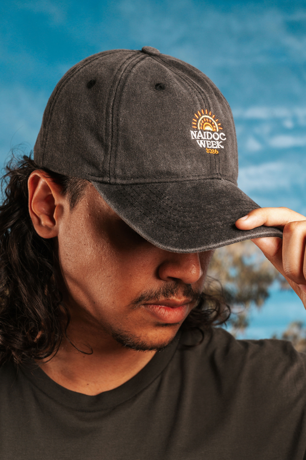 NAIDOC 2026 Icon Black Vintage Washed Cap